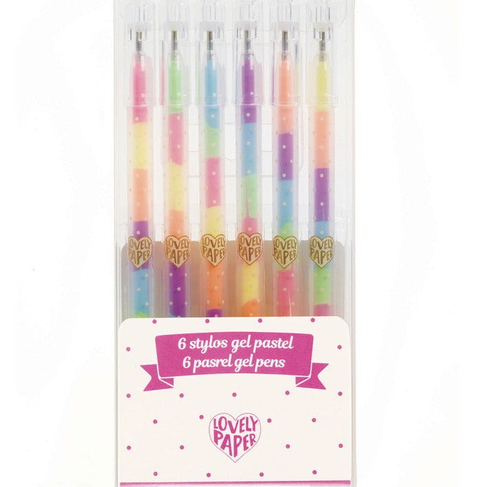 Packet of Pastel Rainbow Gel Pens - Djeco