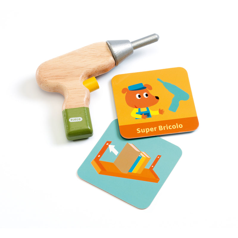 Super Bricolo Wooden Tool Kit Djeco send-a-toy.myshopify.com Tool Sets | Workbenches