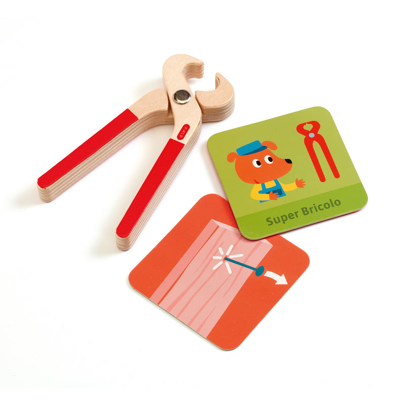 Super Bricolo Wooden Tool Kit Djeco send-a-toy.myshopify.com Tool Sets | Workbenches