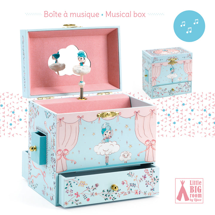 Djeco Ballerine On Stage blue and pink musical box with dancing ballerina