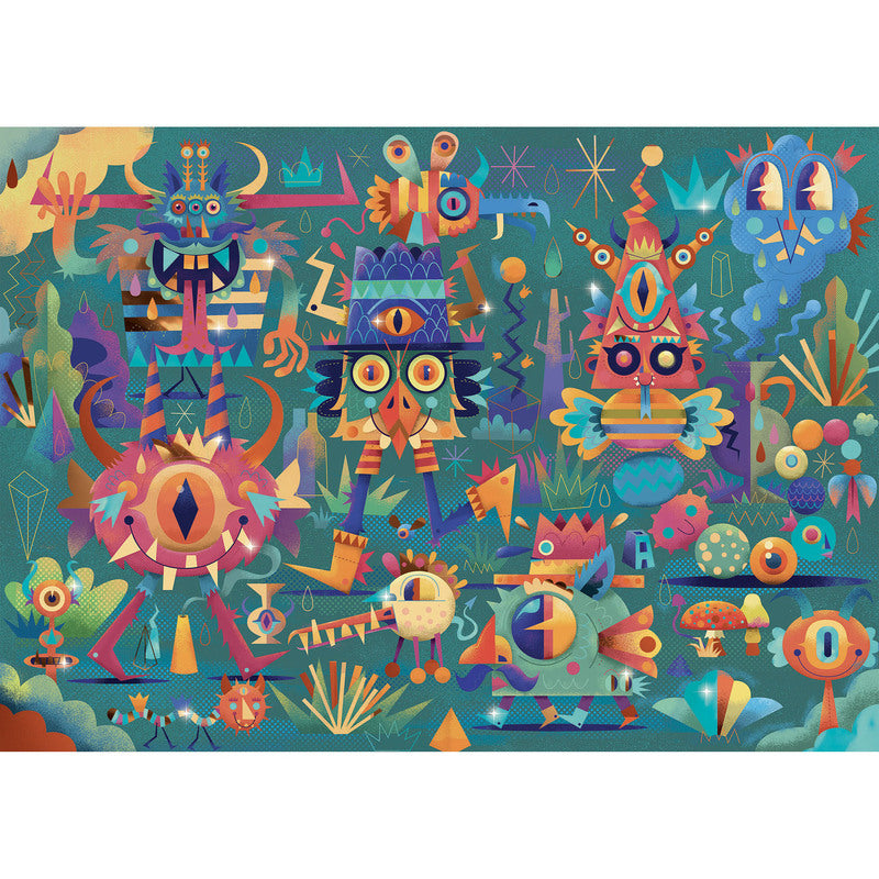 Wizzy Puzzle - Monster 50pc (avec finition métallique)