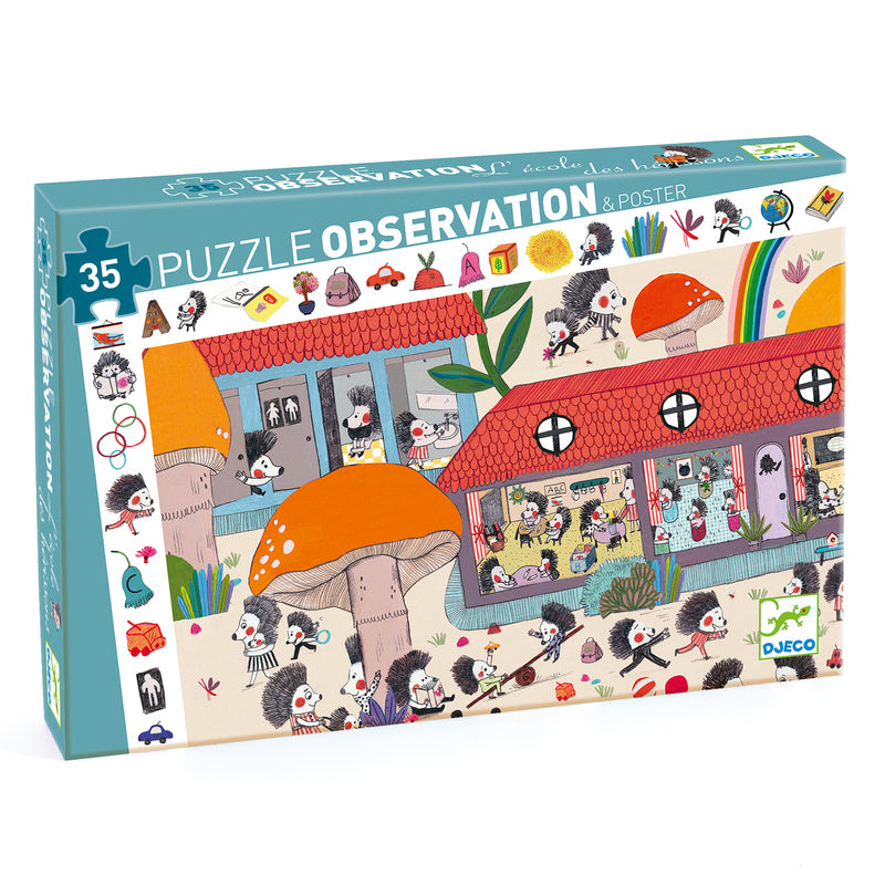 Hedgehog School Observation Puzzle + Poster