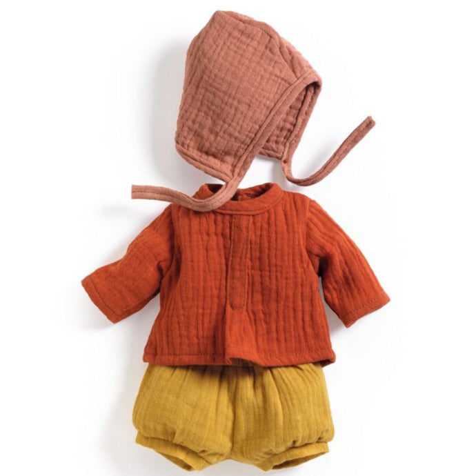 Dolls clothing set - mandarin colours - dolls 30 to 34cm - Pomea doll range at Send A Toy