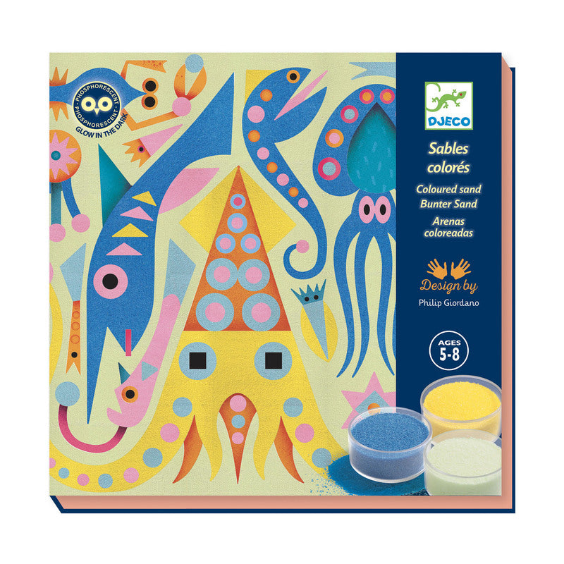 Glow-in-the-dark Coloured Sands Art Kit Djeco 