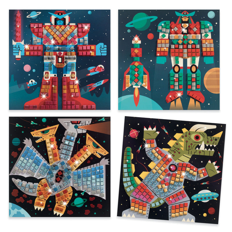 Space Battle theme kids mosaic craft kit - Djeco 
