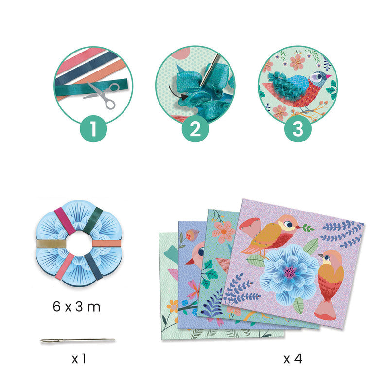 Contents of Djeco Artistic Loops Primavera Craft Kit