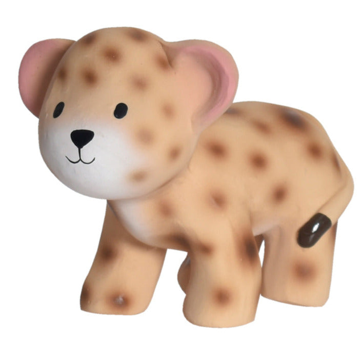 Rubber Leopard Animal baby toy with rattle - Send A Toy