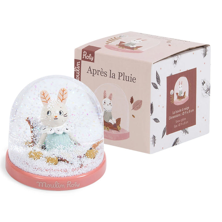 Apres La Pluie  bunny Snow Globe by Moulin Roty