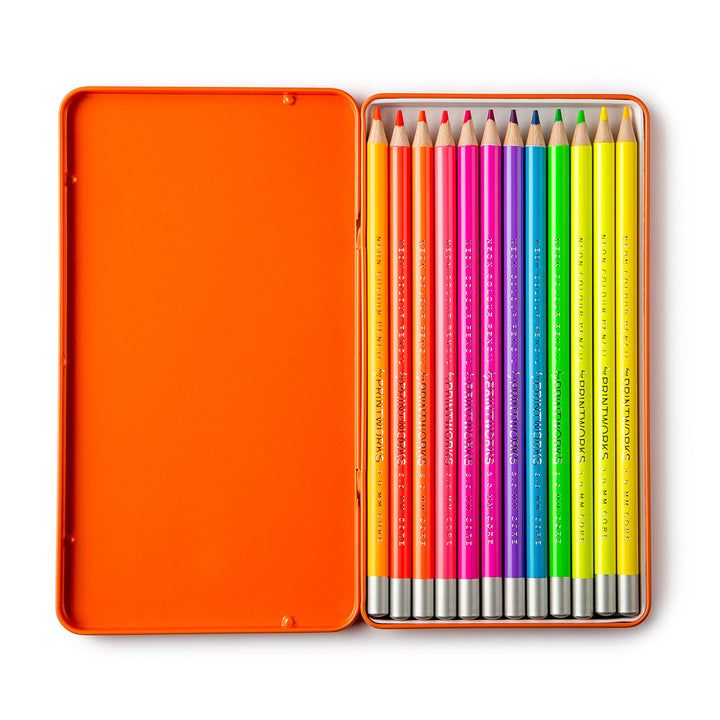 Neon Coloured Linden Wood Pencils - 12