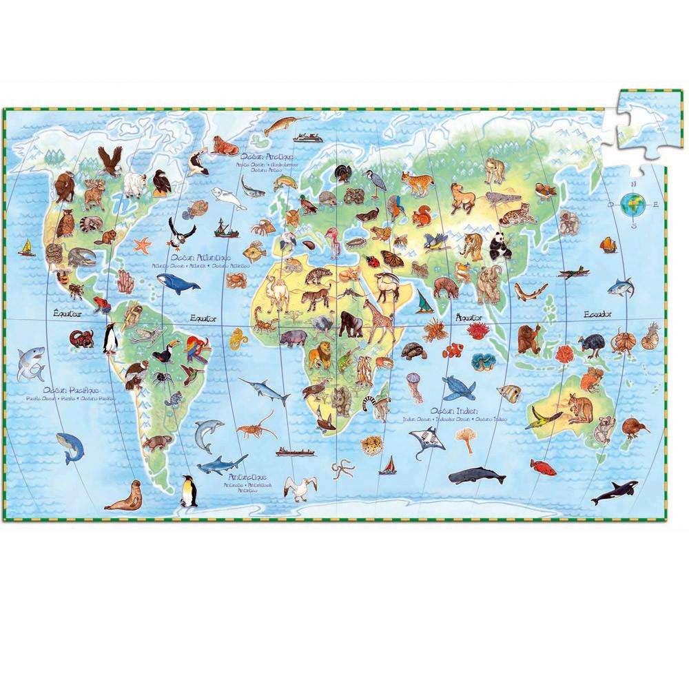 Observation Puzzle -Animals (with Poster + Book) Djeco Puzzles