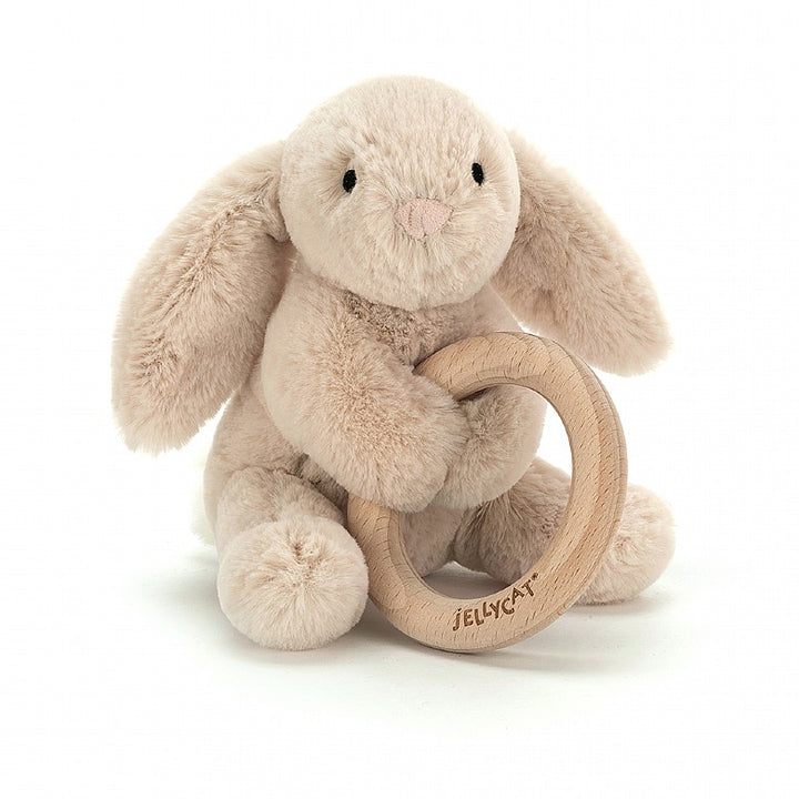 Shooshu Bunny Wooden Ring Toy (Retired) Jellycat Baby Activity Toys