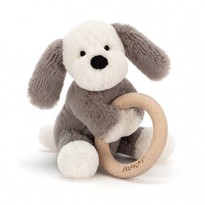Shooshu Puppy Wooden Ring Toy (Retired) Jellycat Baby Activity Toys