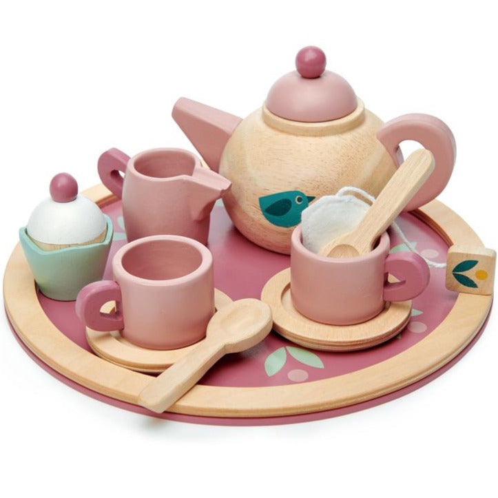 Rose pink wooden Birdie Tea Set - Tender Leaf Toys