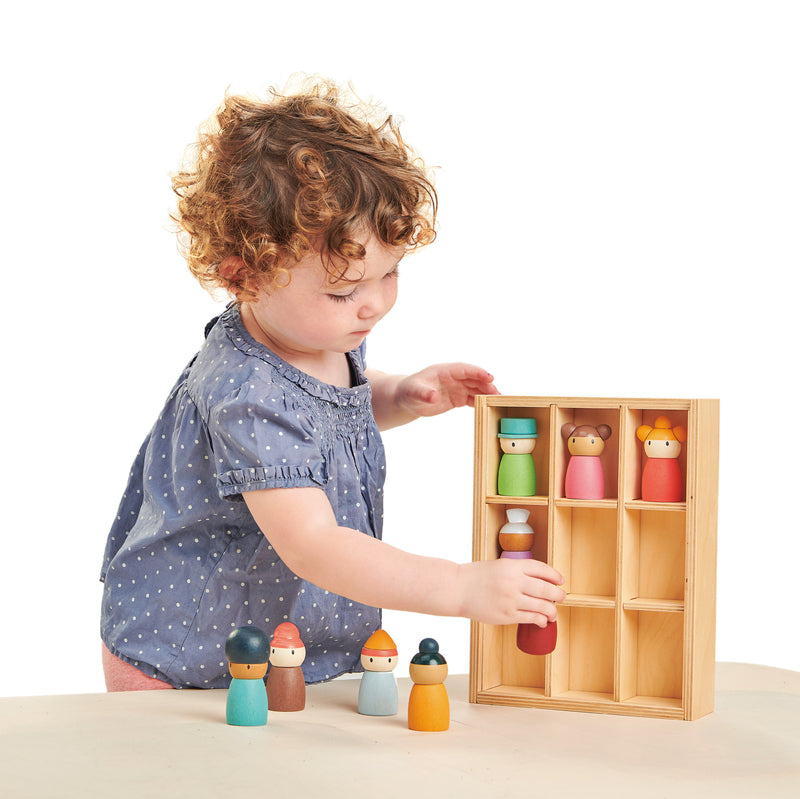 Happy Folk wooden Hotel with people  -Tender Leaf Toys