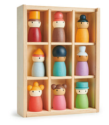 Happy Folk wooden Hotel with people  -Tender Leaf Toys