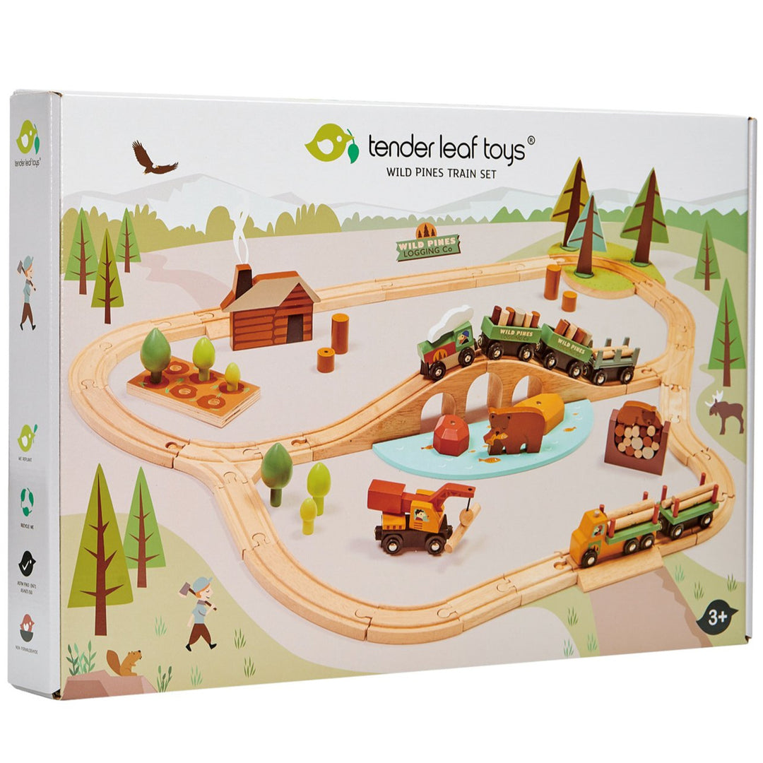 Wild Pines Large Train Set Tender Leaf Toys Train and Railway Sets