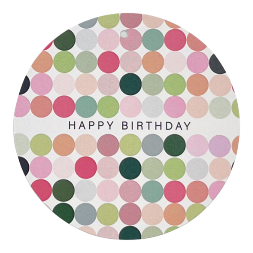 Multi Polka-Dot Happy Birthday Gift Tag