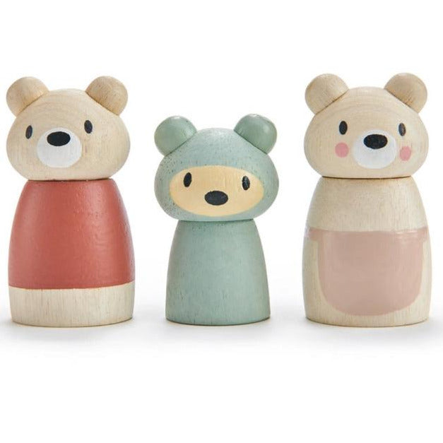 Wooden Bear Tales Family Tender Leaf Toys  - 3 cute wooden bear characters