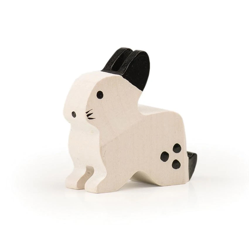 Black and White Rabbit Trauffer Wooden Figures