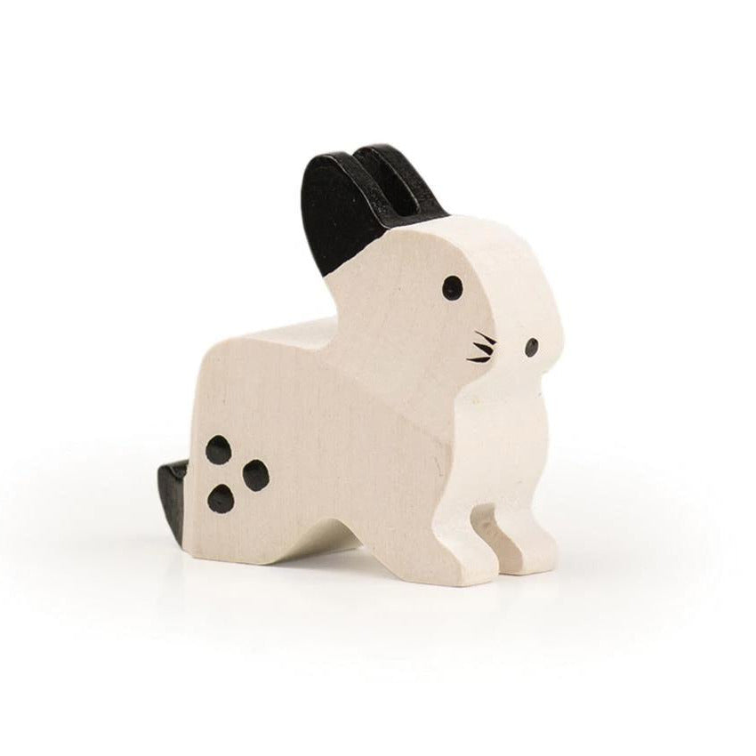 Black and White Rabbit Trauffer Wooden Figures