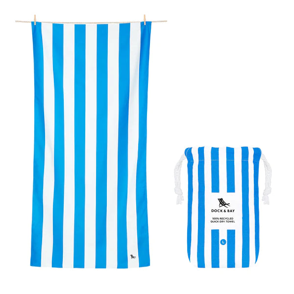 Quick Dry Beach Towel - Bondi Blue (Large)