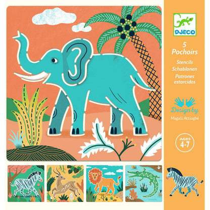 Wild Animals Stencils Djeco send-a-toy.myshopify.com Stencils