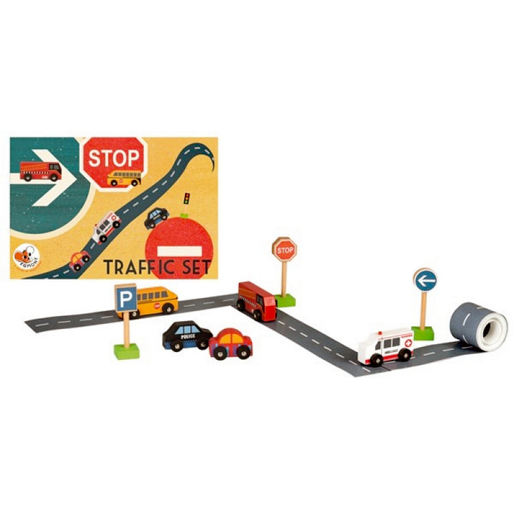 Wooden Traffic Set with Road Tape Egmont Toys Cars | Trucks | Boats | Planes