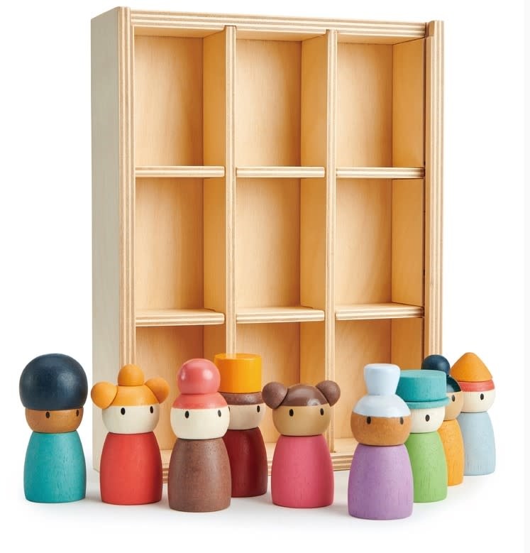 Happy Folk wooden Hotel with people  -Tender Leaf Toys