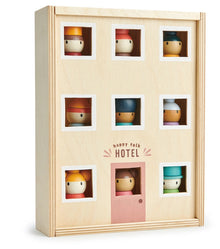 Happy Folk wooden Hotel with people  -Tender Leaf Toys