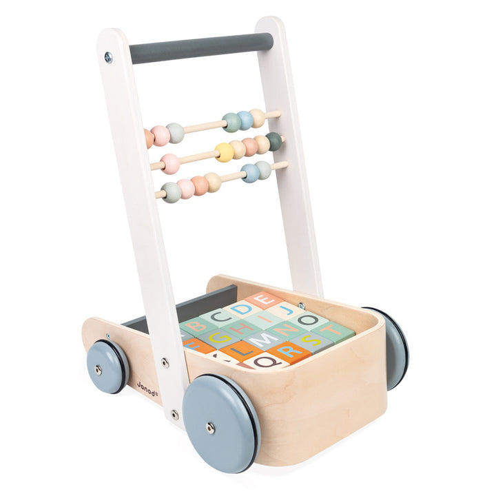 Cocoon Walker With Blocks Janod Baby Walkers | Push Along Toys