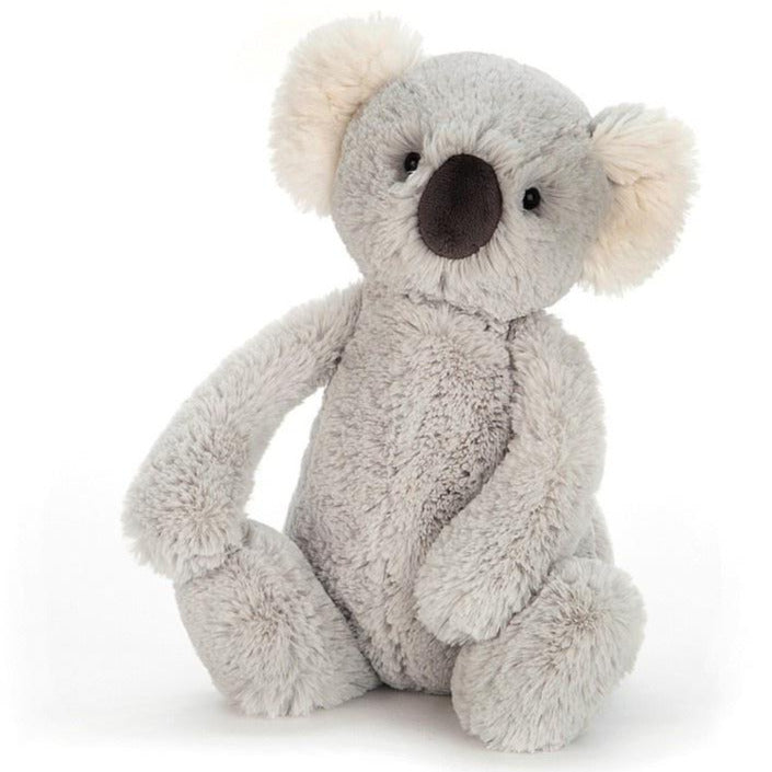 Jellycat grey koala soft toy with large darak brown nose and white ears - Send A Toy
