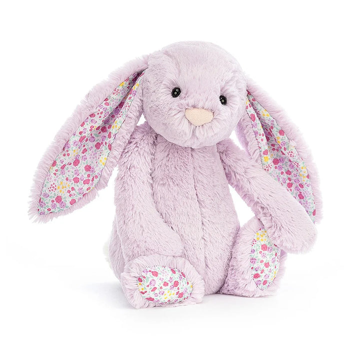 Blossom Jasmine purple bunny with floral fabric ears and feet - medium Jellycat Soft Toy