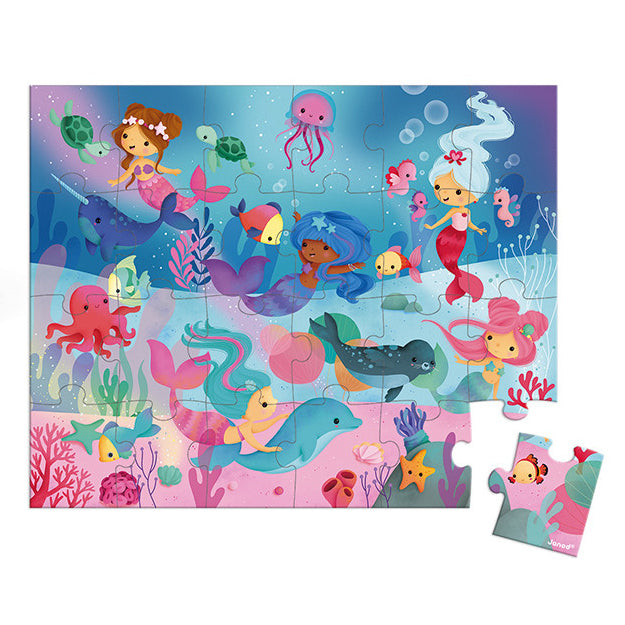 Mermaid Suitcase Puzzle (24-piece) Janod Puzzles