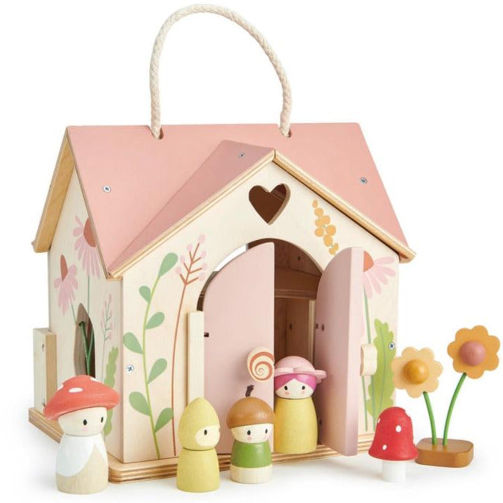 Merrywood wooden Rosewood Doll Cottage - Tender Leaf Toys 