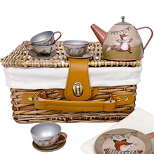 Musicians Tin Tea Set in a Wicker Basket