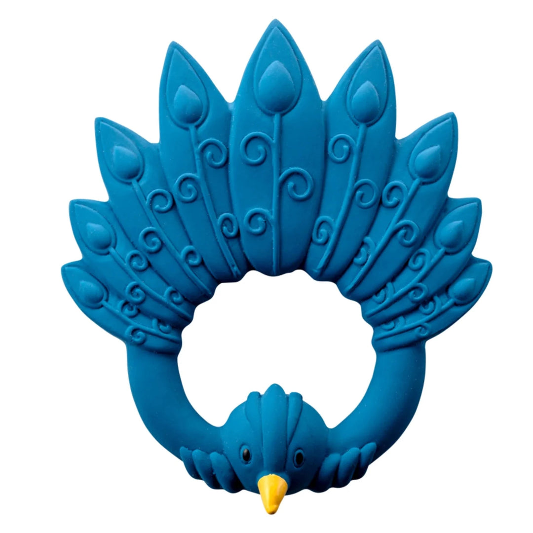 Natural Teether Peacock - Blue