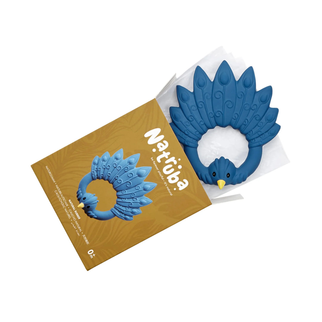 Natural Teether Peacock - Blue