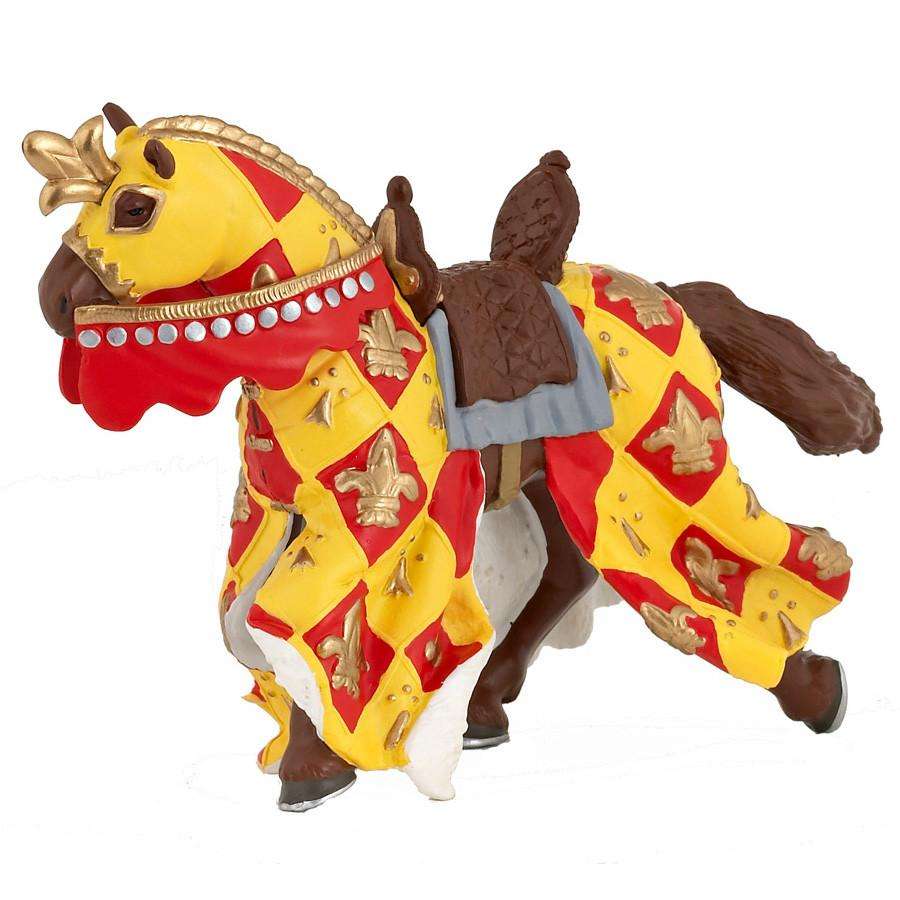 Papo -Knights Horse With Fleur De Lys Red 39754 Papo Papo Figures