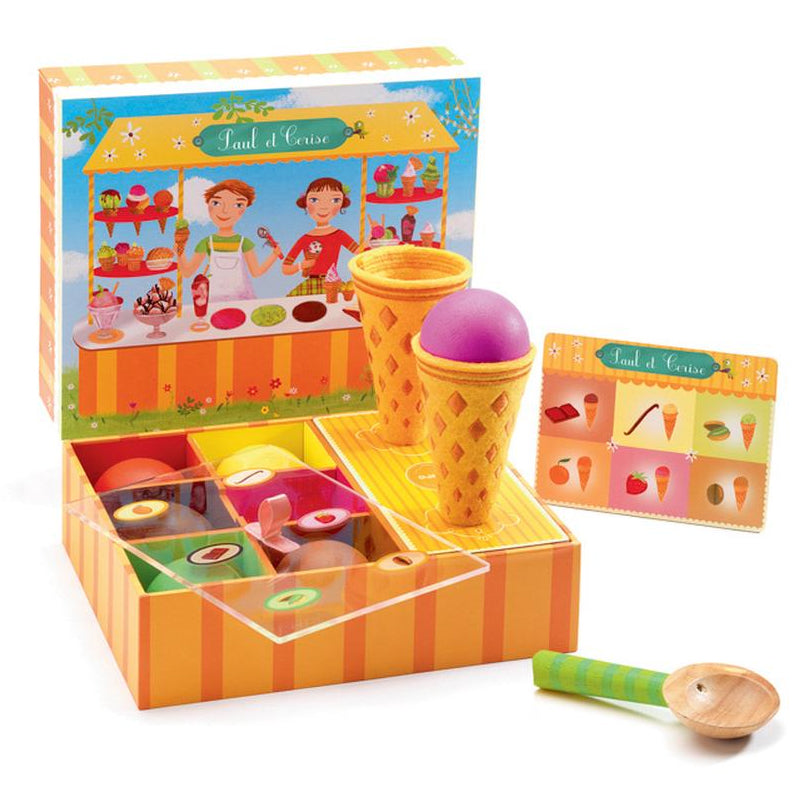 Paul and Cherise Ice Cream Set Djeco send-a-toy.myshopify.com Pretend and Role Play