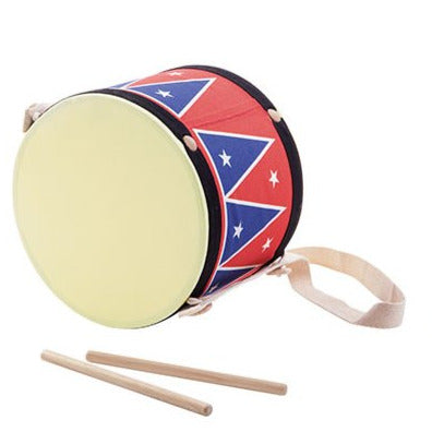 Plan Toys Big wooden Marching Drum with canvas strap and 2 sticks