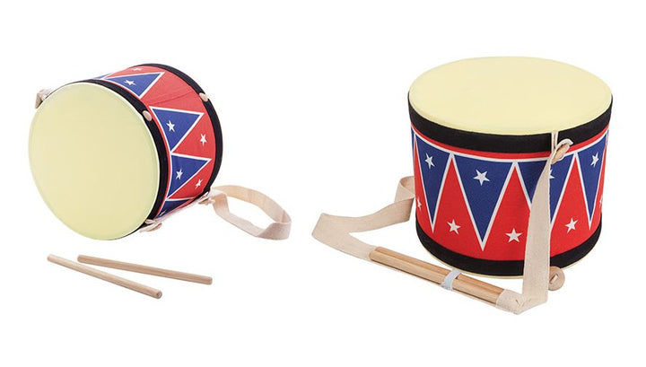 Plan Toys Big wooden Marching Drum with canvas strap and 2 sticks