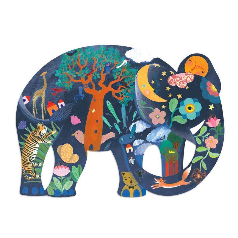 Elephant Puzzle Art by Djeco - 150-Piece Djeco Puzzles