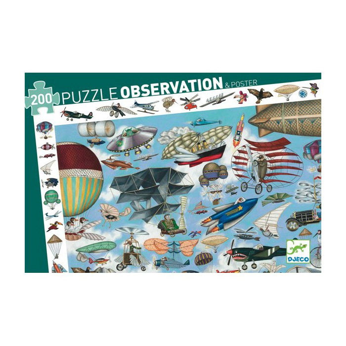 Aero Club Observation Puzzle + Poster 200pc Djeco Puzzles