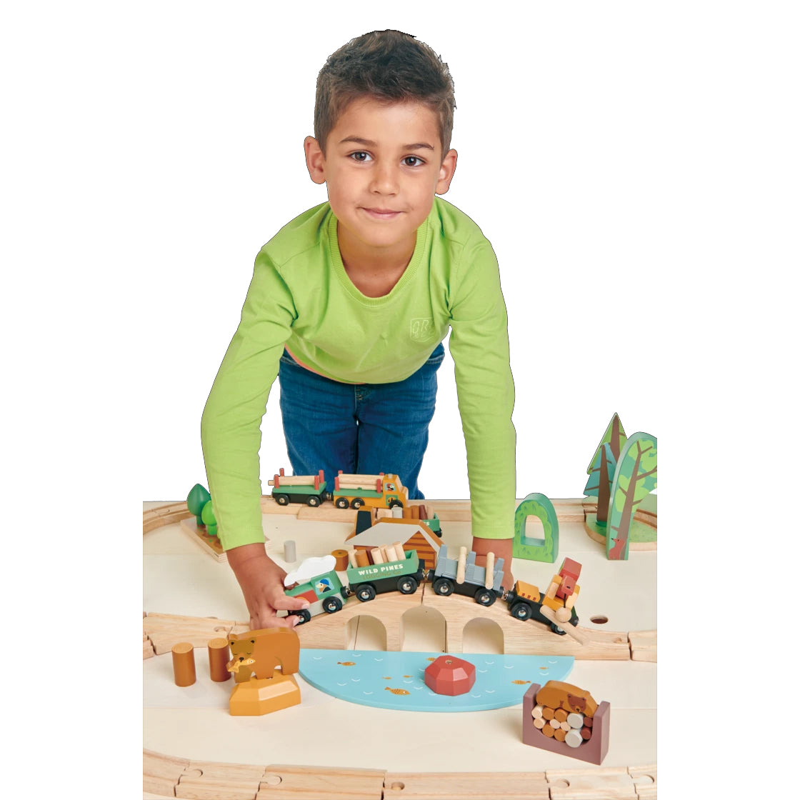 Wild Pines Large Train Set Tender Leaf Toys Train and Railway Sets