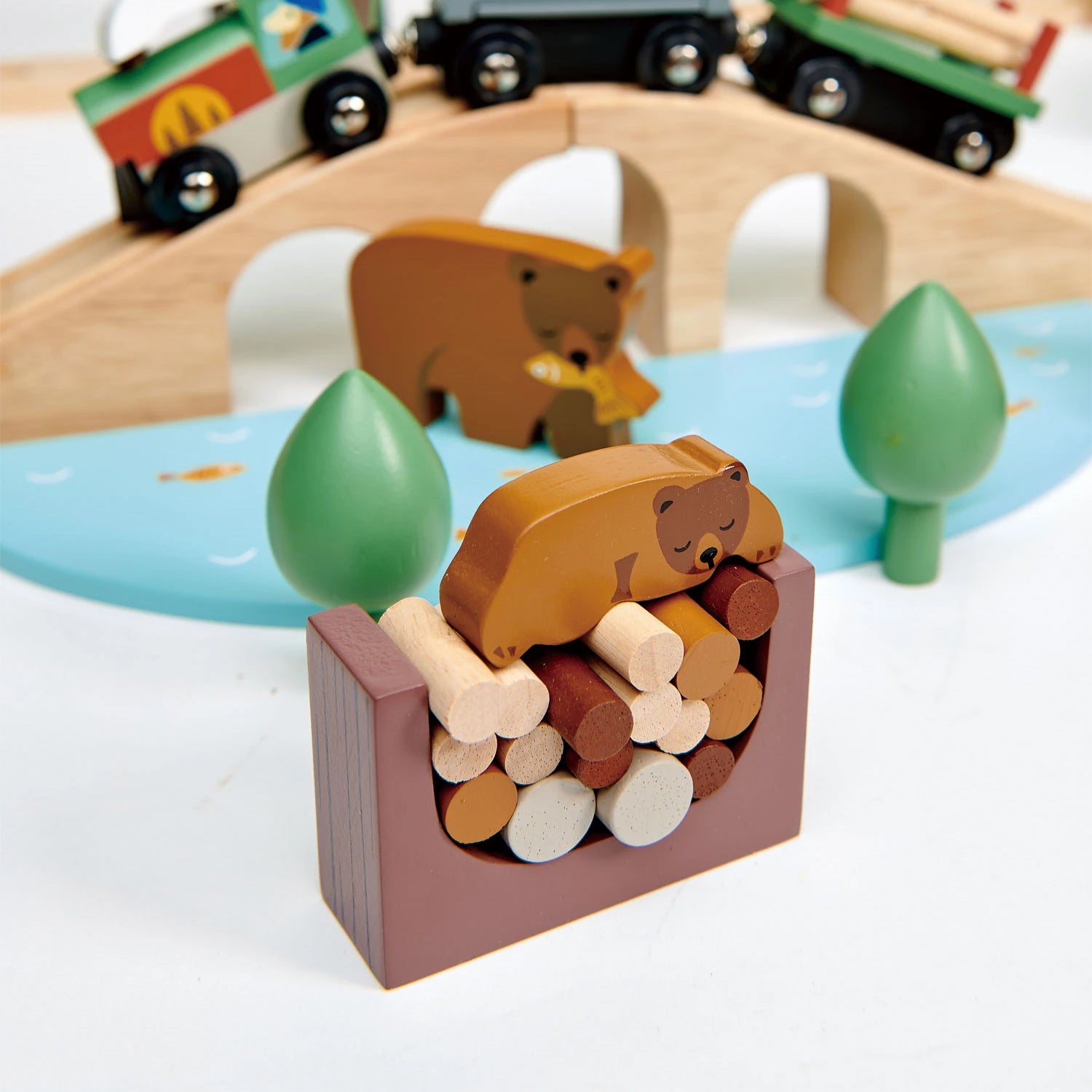 Wild Pines Large Train Set Tender Leaf Toys Train and Railway Sets