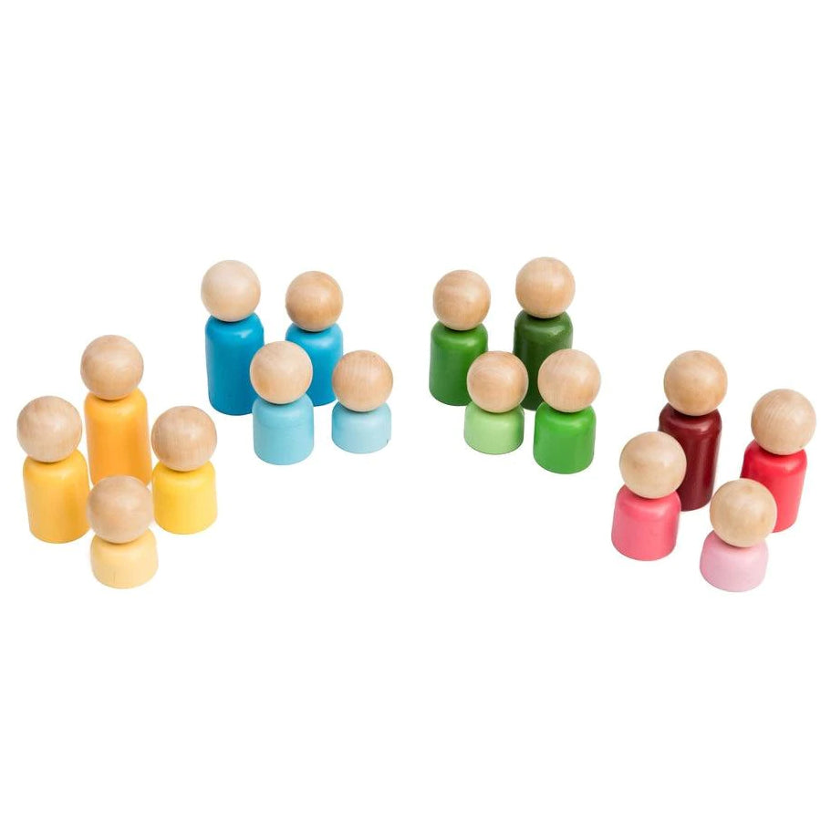 Rainbow Families - Wooden (16 Piece)-  Freckled Frog