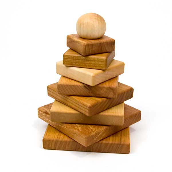 Natural Pyramid Stacker (Poland) Wooden Story send-a-toy.myshopify.com Stacking Toys