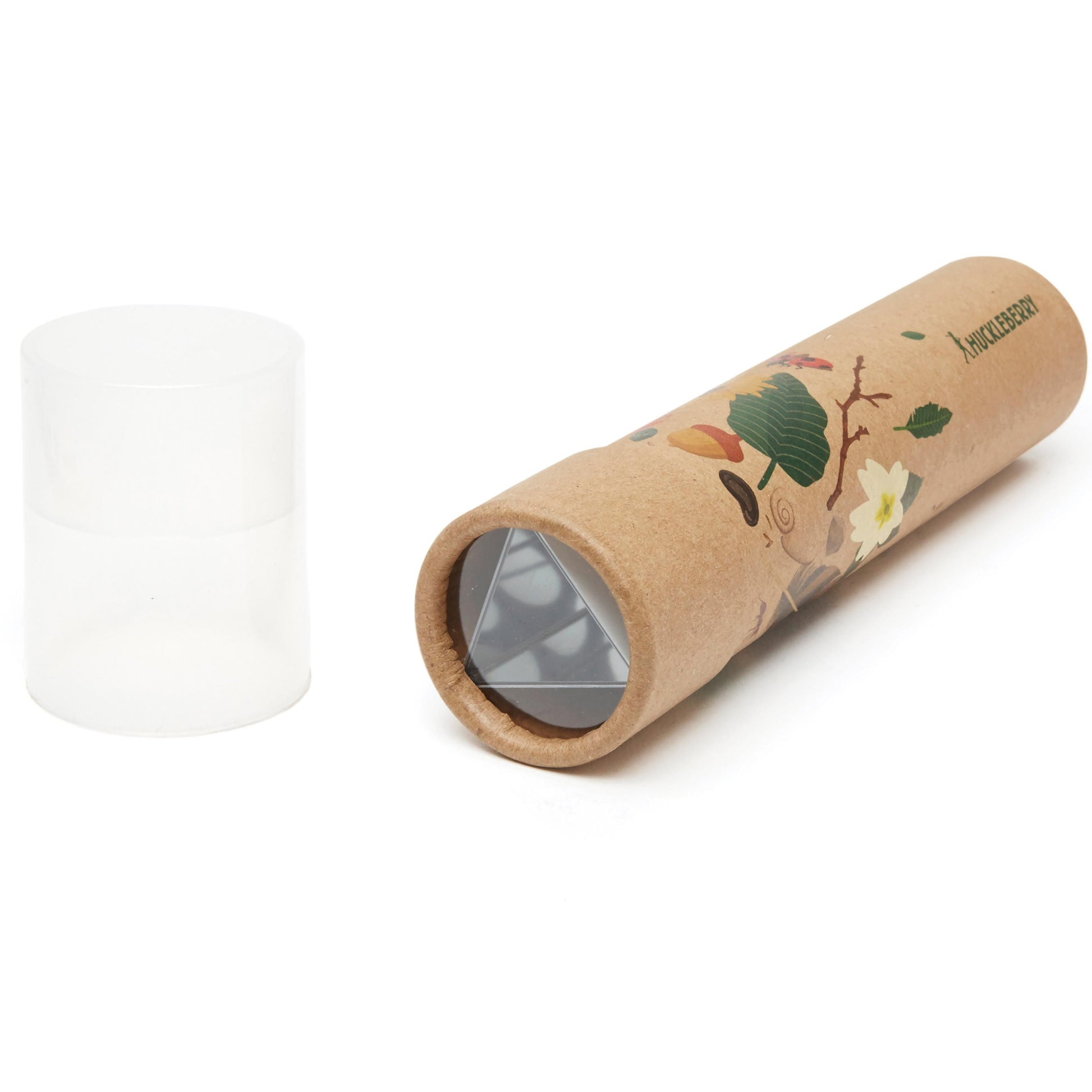 Brown cardboard kaleidoscope with foliage and flower motifs